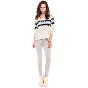 Free People Natural Fuzzy Fair Isle Pullover